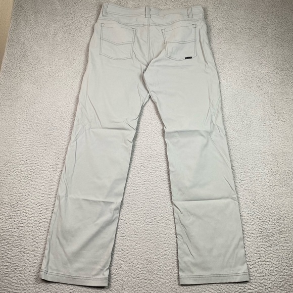 Prana Brion Pants Men's Size 34 x 32 Light Gray Slim Fit Outdoor Hiking Stretch - Picture 2 of 8